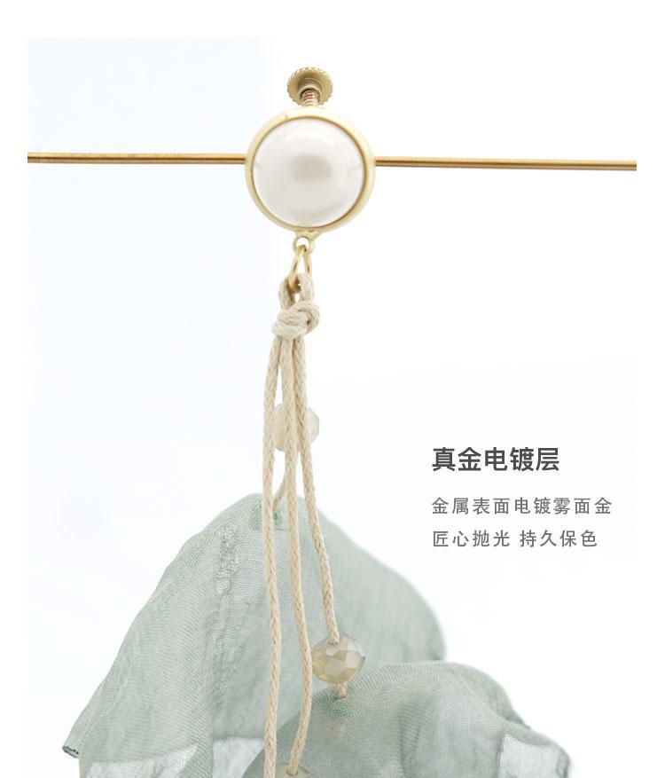 Imported Korean flowing fabric Summer refreshing chiffon fabric art flowers long flow inge earring earrings earless hole - dianjiang-