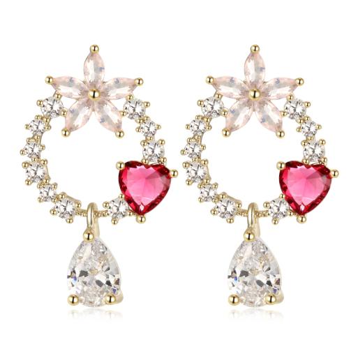 Fresh and elegant ultra-fairy ring wreath water drop earrings earless hole female Japanese Korean net red - dianjiang-