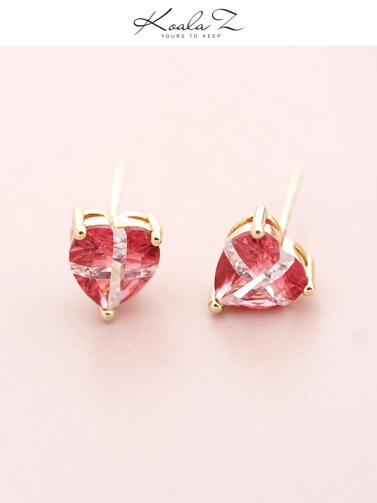 It's so hard! Seven zircons! Simple design sweet cross love ear nails no ear hole ear clip woman - dianjiang-