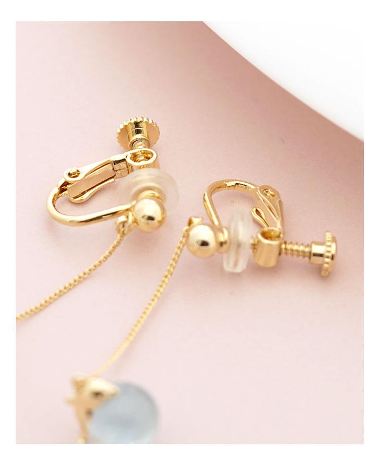 Japanese design fresh and lovely girl heart dolphin blue crystal ball earrings earring earring female super fairy personality - dianjiang-