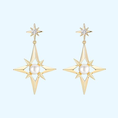 Eight bright stars earrings for women in Europe and America - dianjiang-