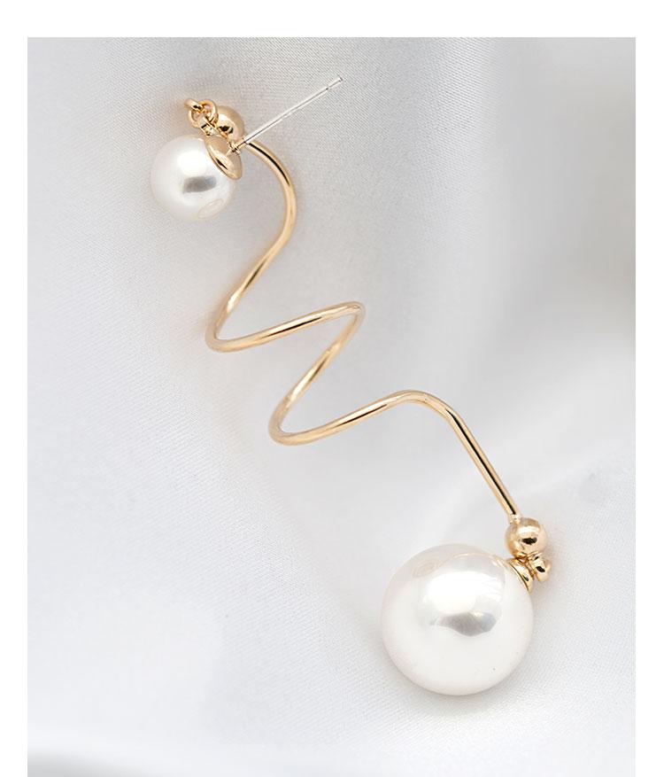 Design sense of minimalist cold wind wind wind large pearl long earring earrings without ear holes female European and American exaggeration - dianjiang-