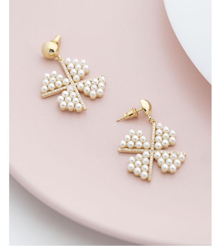 Heavy industry! Japanese fresh temperament fairy pearl windmill earnail no ear hole no pain earclip all day - dianjiang-