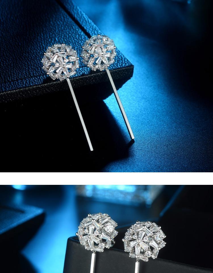 Dandelion flower ball pure temperament atmosphere fresh long Tassel Earrings ear clip earless female exaggeration Japan - dianjiang-