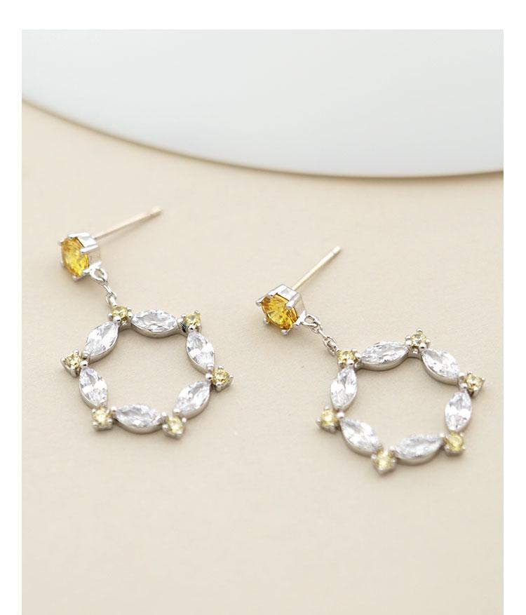 Fairy wreath European and American temperament simple crystal earrings earrings no ear hole female Korean Europe and the United States - dianjiang-