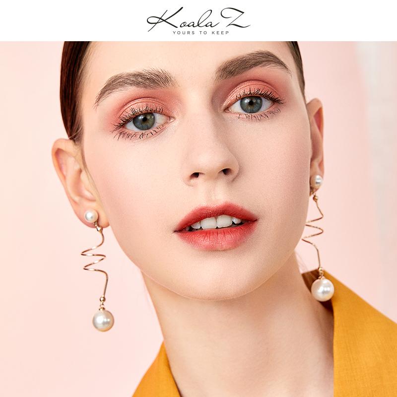 Design sense of minimalist cold wind wind wind large pearl long earring earrings without ear holes female European and American exaggeration - dianjiang-