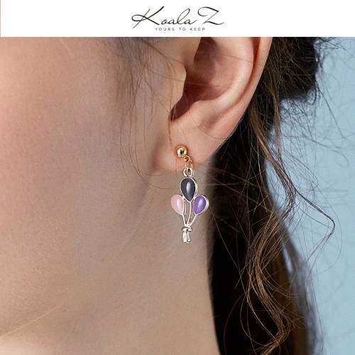 手工滴釉 小可爱彩色莫兰迪气球耳环耳夹无耳洞女日系清新韩国INS - dianjiang-