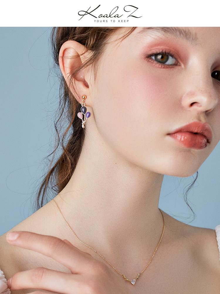 Hand-glazed Little cute colored Morandi balloon earrings ear clip earless female Japanese fresh Korean INS - dianjiang-