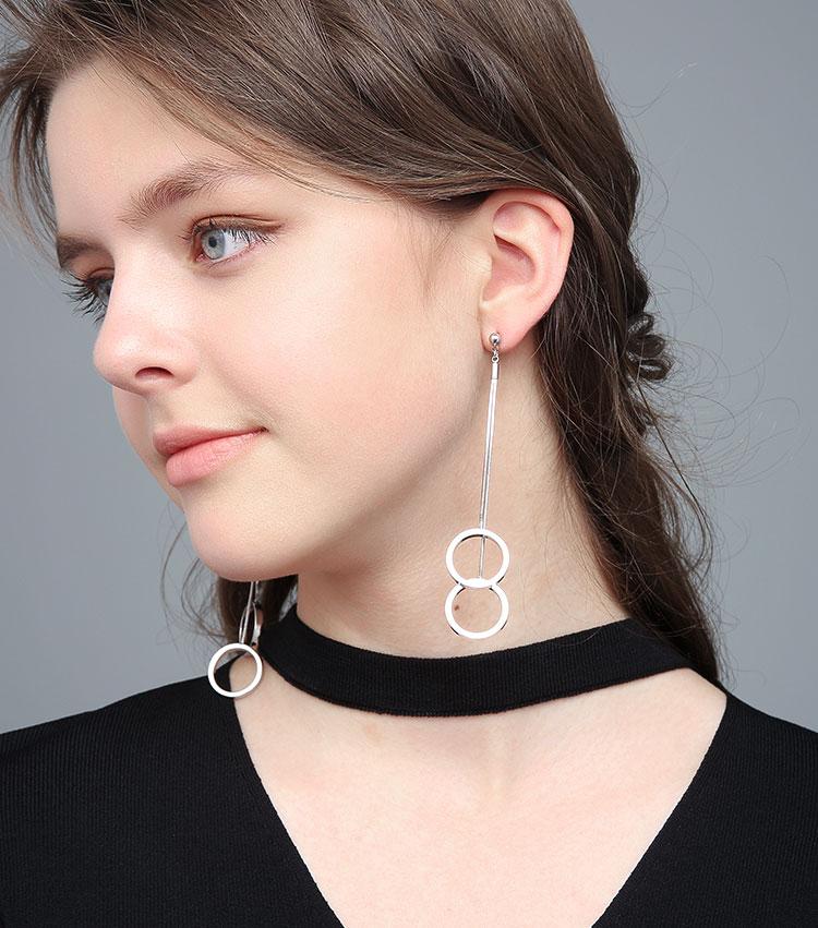 Ring Peding Bell Can be heard crisp collision sound long stream su ring fashion earrings ear clip no ear hole female - dianjiang-