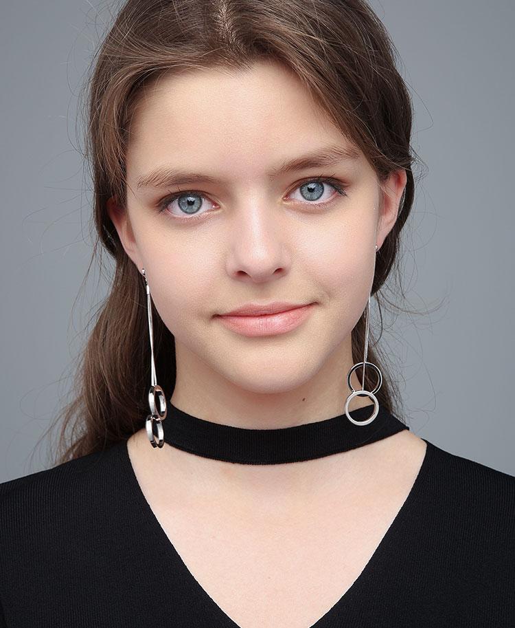 Ring Peding Bell Can be heard crisp collision sound long stream su ring fashion earrings ear clip no ear hole female - dianjiang-