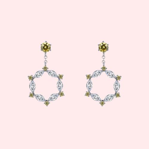 Fairy wreath European and American temperament simple crystal earrings earrings no ear hole female Korean Europe and the United States - dianjiang-