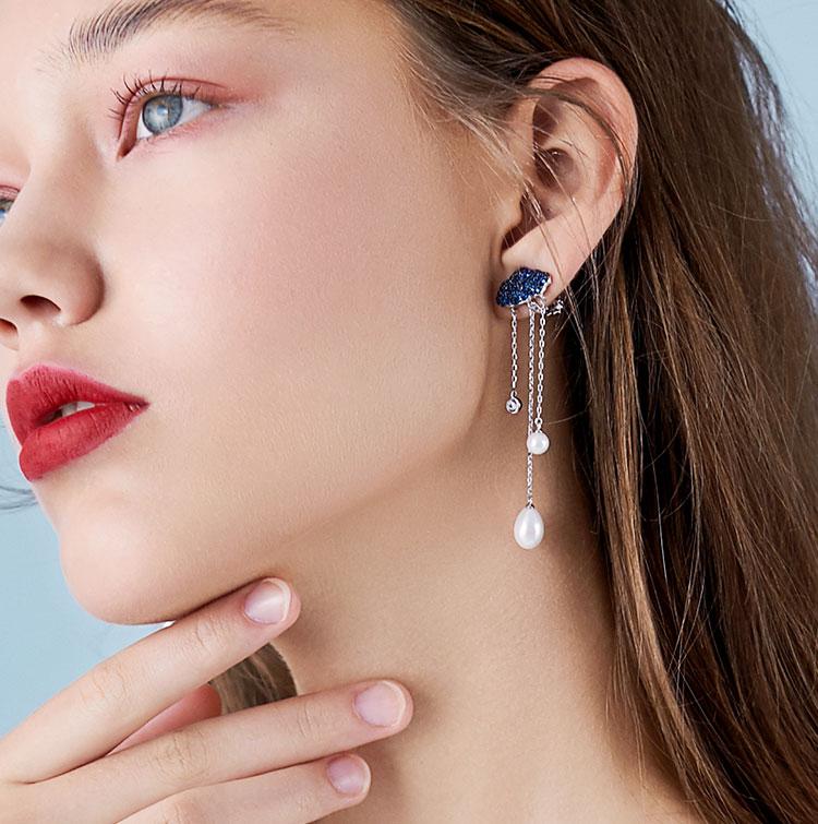 Cloud raindrops long earrings earrings earrings earrings earrings earrings earrings earrings earrings earrings - dianjiang-