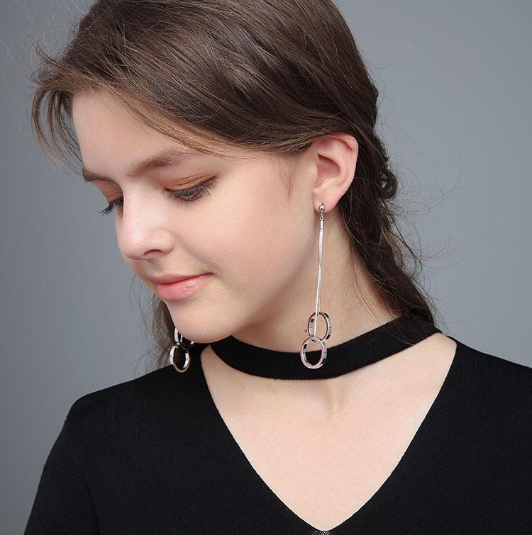 Ring Peding Bell Can be heard crisp collision sound long stream su ring fashion earrings ear clip no ear hole female - dianjiang-