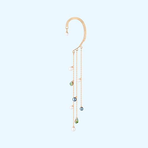 Koala pig elf personality earring long earring multilayer pearl tassel earbone clip earring female - dianjiang-