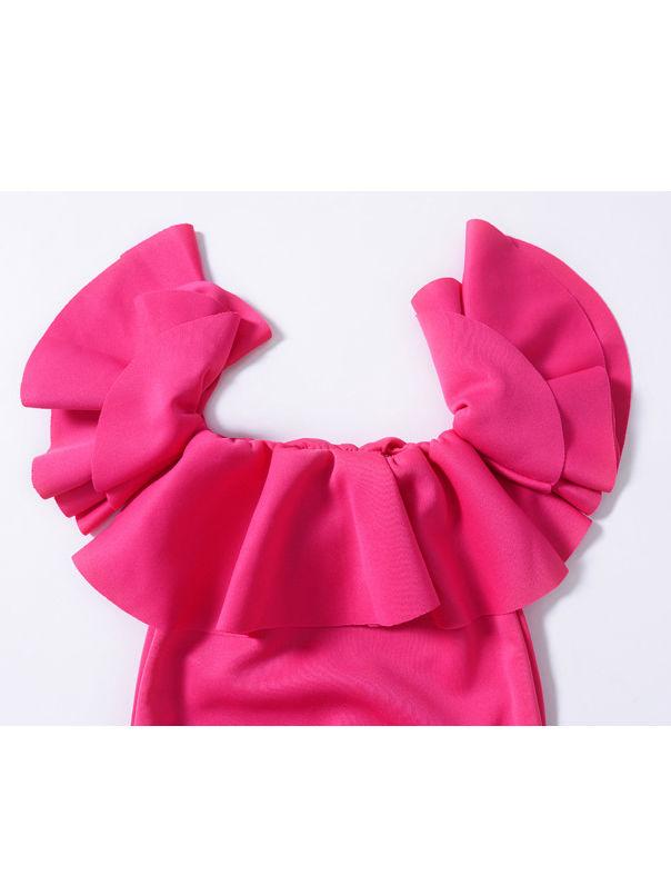 Off Shoulder Baby Girl Pink Romper Onesie - dianjiang-