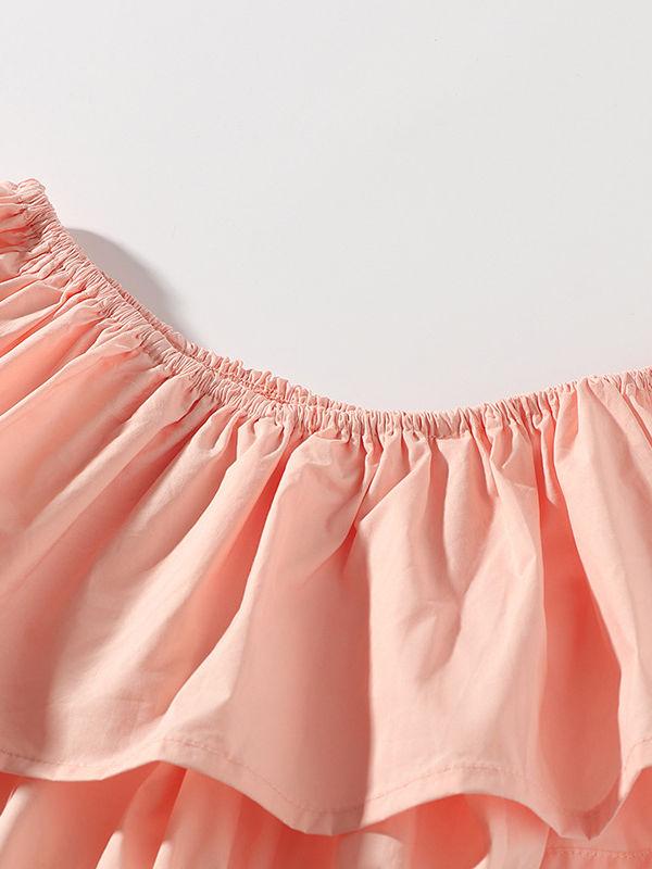 Trendy Toddler Little Girl 2-Piece Outfit Off Shoulder Top Matching Bow Flower Pants - dianjiang-