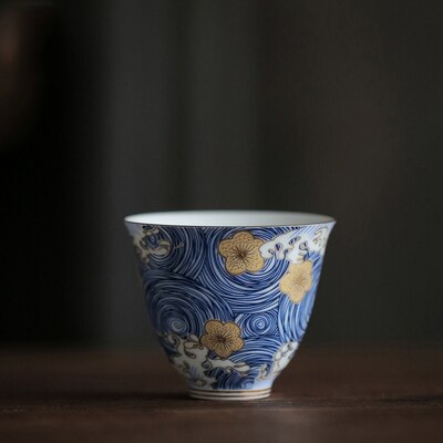 PINNY "STARRY NIGHT" Color Enamel Teacups Hand Made Ceramic Tea Cup Chinese Kung Fu Tea Set High Quality Cup And Saucer - dianjiang-