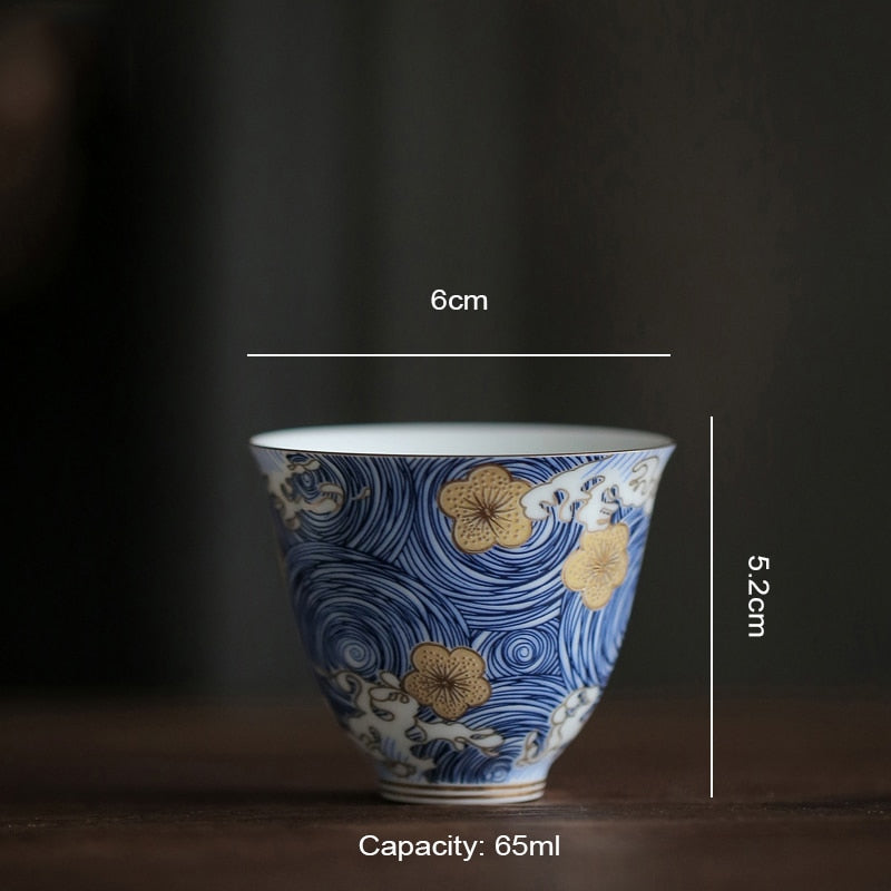 PINNY "STARRY NIGHT" Color Enamel Teacups Hand Made Ceramic Tea Cup Chinese Kung Fu Tea Set High Quality Cup And Saucer - dianjiang-