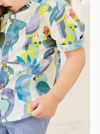 Parrot Shirt+Blue Shorts 2-Piece Summer Little Big Boy Outfit - dianjiang-