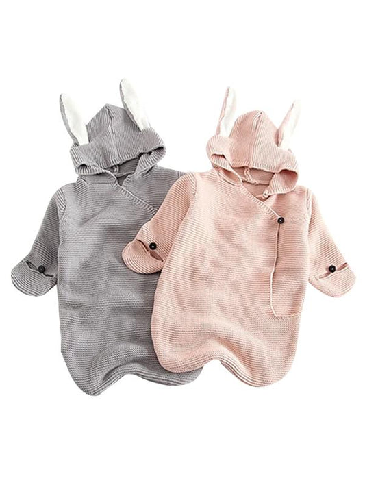 Cute Rabbit Sleep Suit Pattern Knitted Sleeping Bag for Under 73CM For Baby Boys Girls Pajamas - dianjiang-