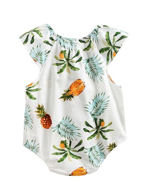 Pineapple Print Summer Onesie Infant Girl Bodysuit - dianjiang-
