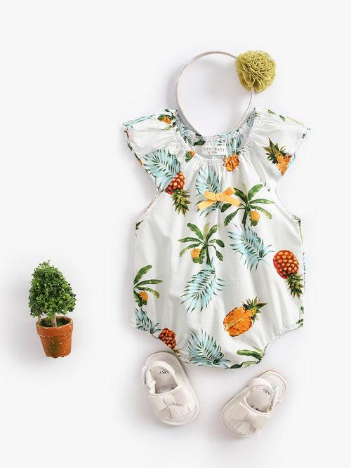 Pineapple Print Summer Onesie Infant Girl Bodysuit - dianjiang-