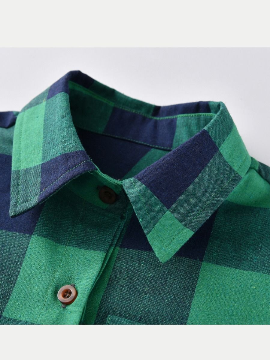 Long Sleeve Casual Clothes Buffalo Plaid Shirt Top for Toddler Big Boys Kids - dianjiang-
