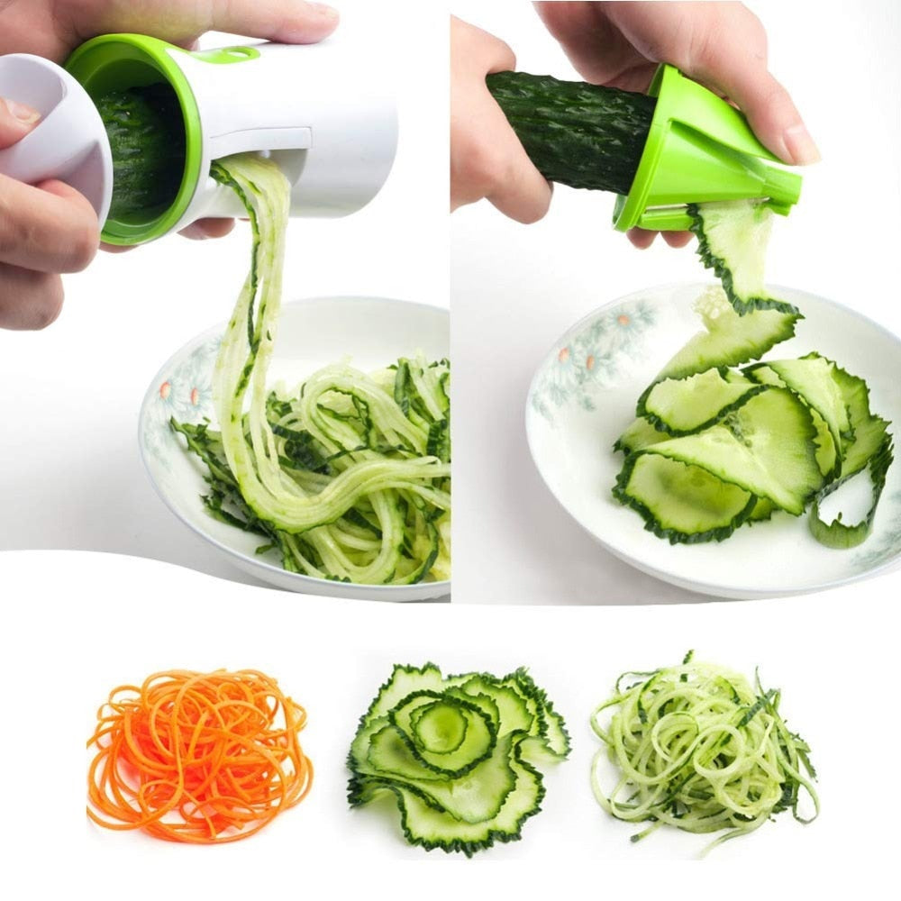 Portable Spiralizer Vegetable Slicer Handheld Spiralizer Peeler Stainless Steel Spiral Slicer for Potatoes Zucchini Spaghetti - dianjiang-