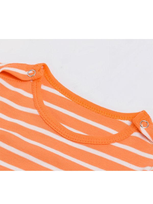 Pumpkin Smile Face Striped  +Headband Halloween 2-piece Set - dianjiang-