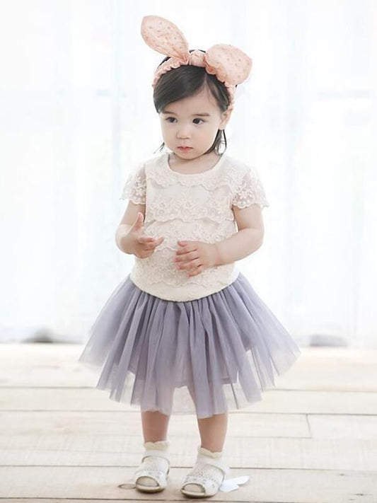 Cute Rabbit Ears Pattern Hair Clip Cotton Headband for 0-24M Baby Girls - dianjiang-