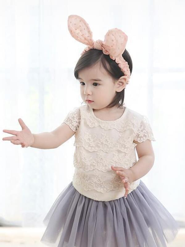 Cute Rabbit Ears Pattern Hair Clip Cotton Headband for 0-24M Baby Girls - dianjiang-