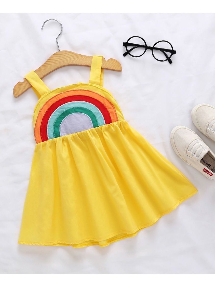 Rainbow Pattern Sundress Baby Toddler Girls Backless Dress - dianjiang-