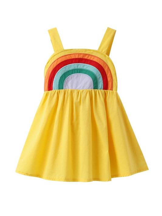 Rainbow Pattern Sundress Baby Toddler Girls Backless Dress - dianjiang-