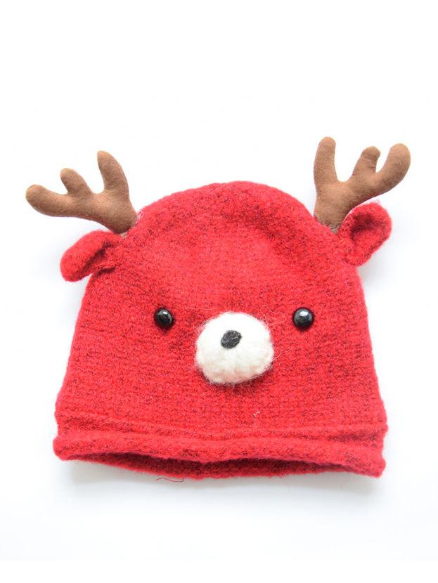 Reindeer Christmas Knitted Beanie Hat for Baby Boys Girls - dianjiang-