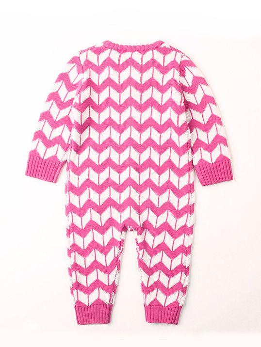 Rhombus Plaids Jumpsuit Knitted Baby Onesie - dianjiang-