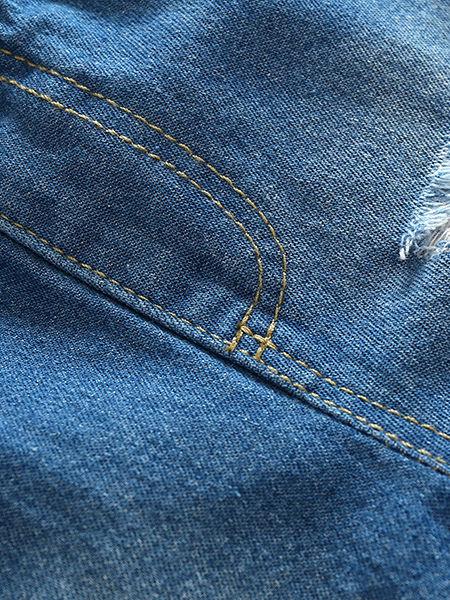 Summer 2-Piece Outfit Flower Suspender Top + Ripped Fringed-hem Shorts For Little Big Girl - dianjiang-