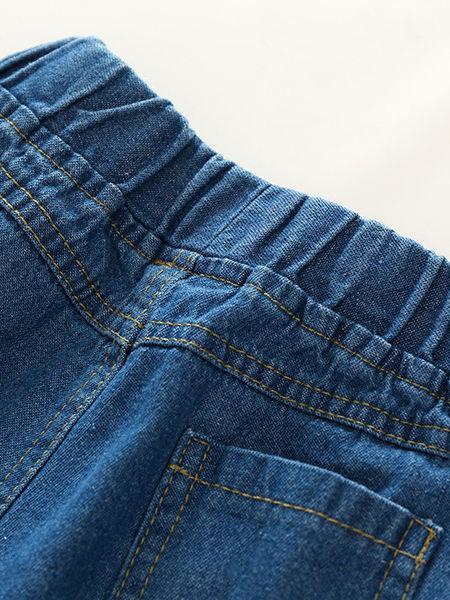 Summer 2-Piece Outfit Flower Suspender Top + Ripped Fringed-hem Shorts For Little Big Girl - dianjiang-