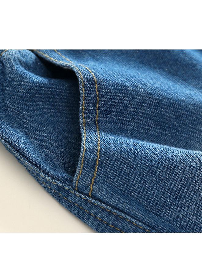 Summer 2-Piece Outfit Flower Suspender Top + Ripped Fringed-hem Shorts For Little Big Girl - dianjiang-