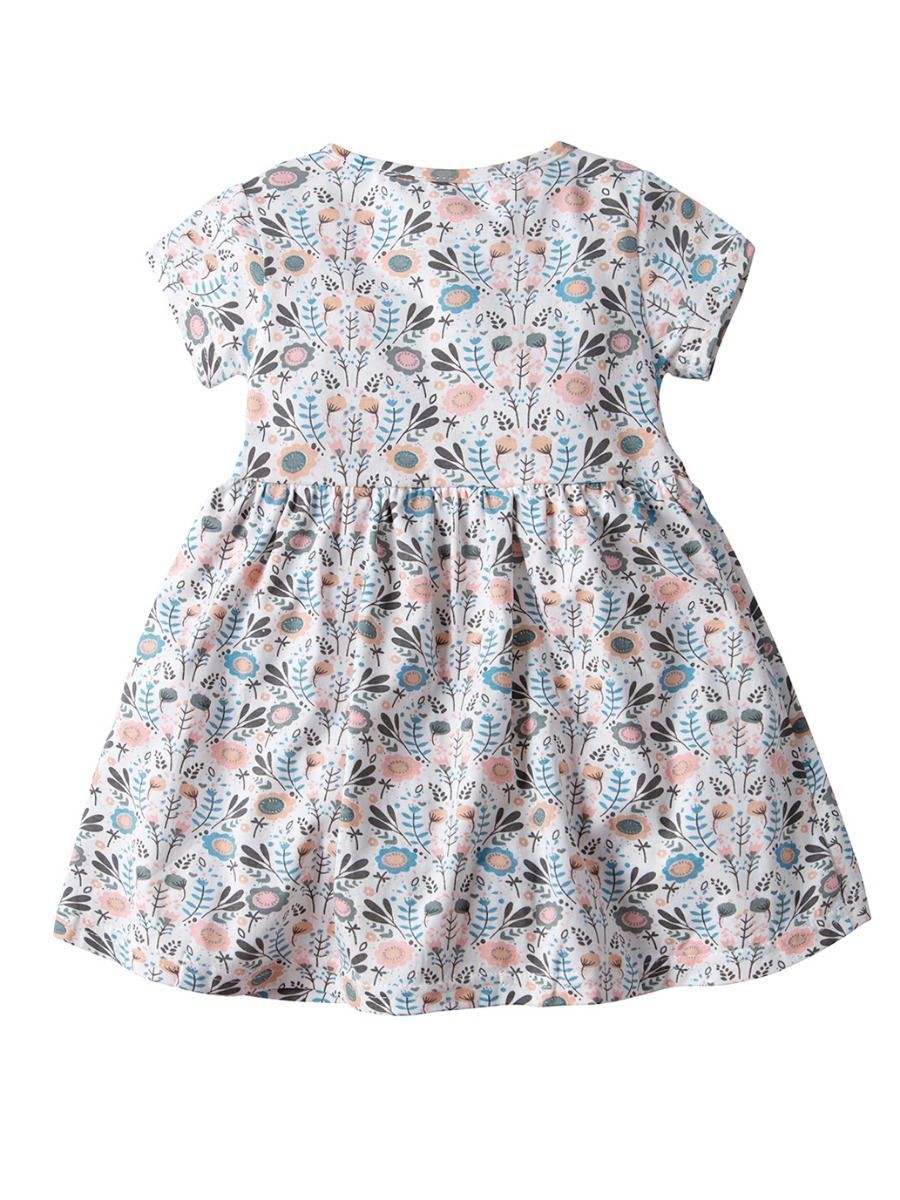 Buttoned Floral Baby Girl Clothes Summer Romper Dress - dianjiang-