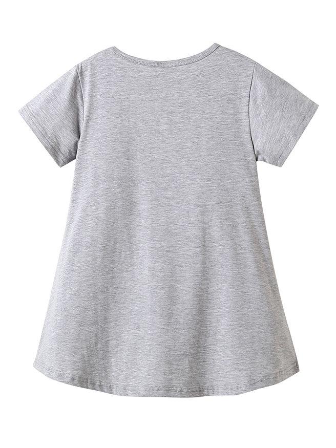 Ruffled Short-sleeved Casual Shift Dress For Toddler Big Girl - dianjiang-