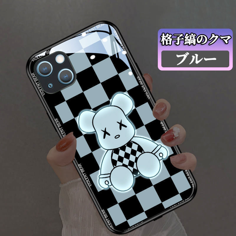 日本のタイドブランドの格子縞のクマが明るいiphone携帯電話のシェルネット赤潮を真新しいと呼ぶ - dianjiang-