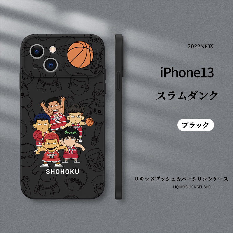 日本のタイドブランドQバージョンスラムダンクiPhone液体シリコン電話ケース - dianjiang-