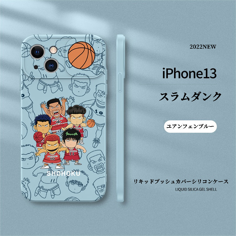 日本のタイドブランドQバージョンスラムダンクiPhone液体シリコン電話ケース - dianjiang-