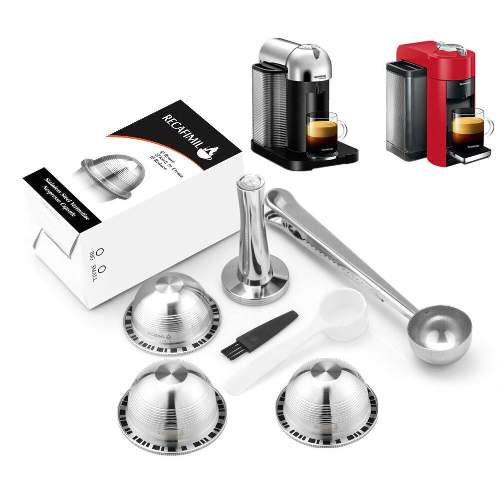 SMALL Coffee Capsule Pod Stainless Steel Refillable Coffee Filters For Nespresso Vertuoline GCA1 & Delonghi ENV135 Machine - dianjiang-
