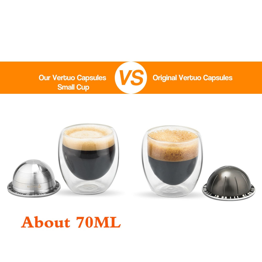 SMALL Coffee Capsule Pod Stainless Steel Refillable Coffee Filters For Nespresso Vertuoline GCA1 & Delonghi ENV135 Machine - dianjiang-
