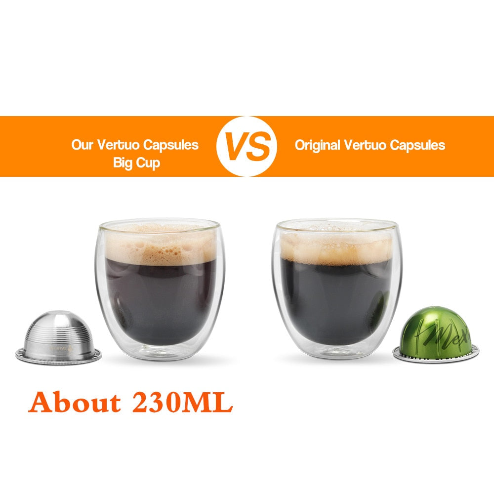 SMALL Coffee Capsule Pod Stainless Steel Refillable Coffee Filters For Nespresso Vertuoline GCA1 & Delonghi ENV135 Machine - dianjiang-