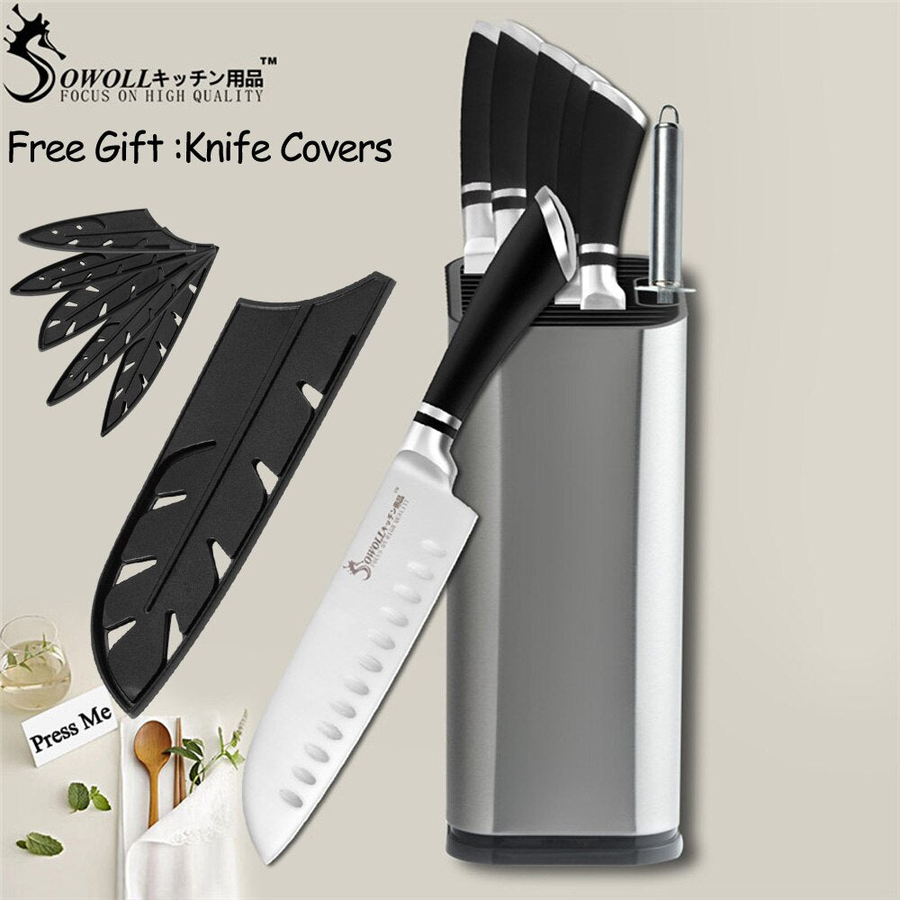 SOWOLL Kitchen Cleaver Knife High Carbon Stainless Steel Knives Butcher Chopper Cleaver 6 inch Stainless Steel Chopping Knife - dianjiang-