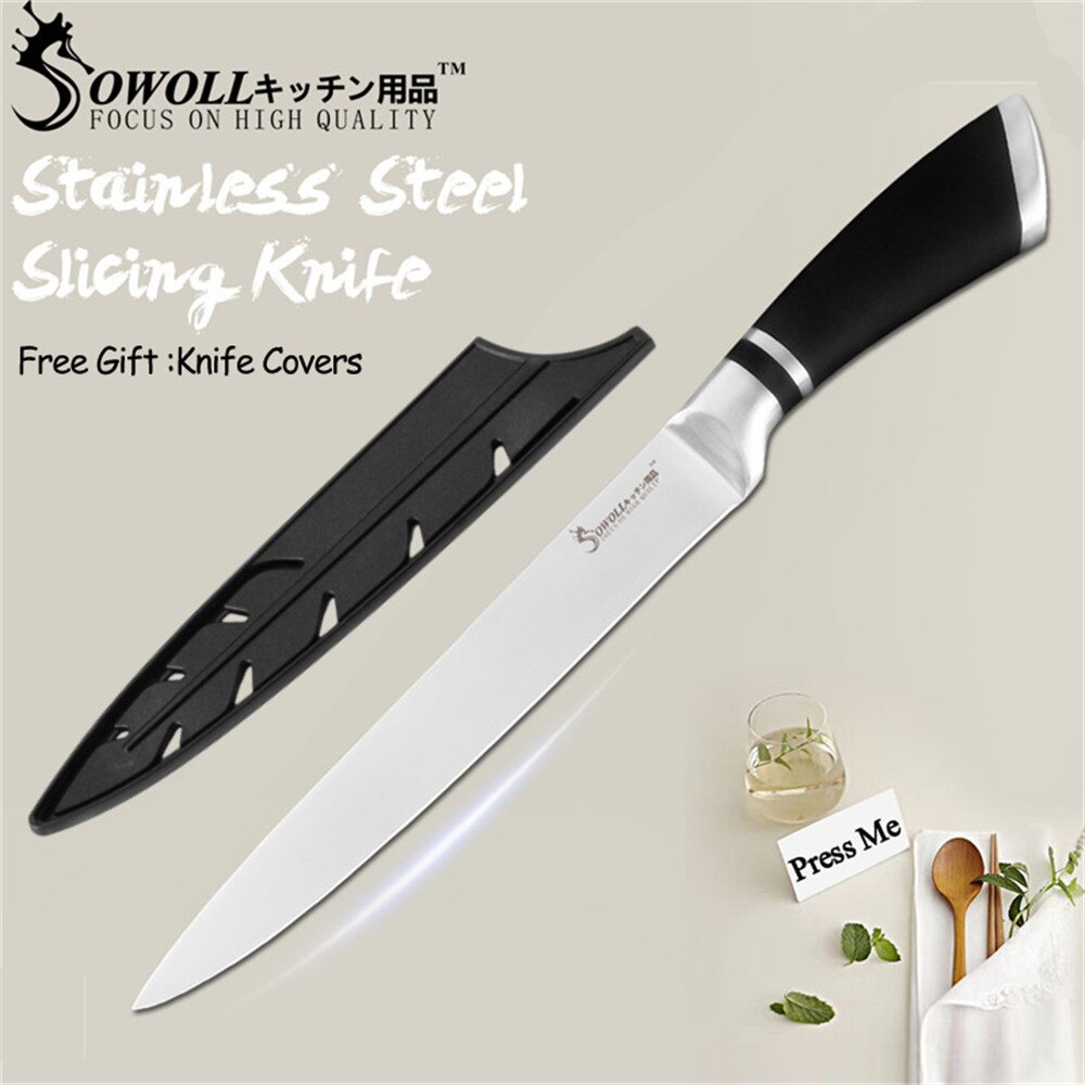 SOWOLL Kitchen Cleaver Knife High Carbon Stainless Steel Knives Butcher Chopper Cleaver 6 inch Stainless Steel Chopping Knife - dianjiang-