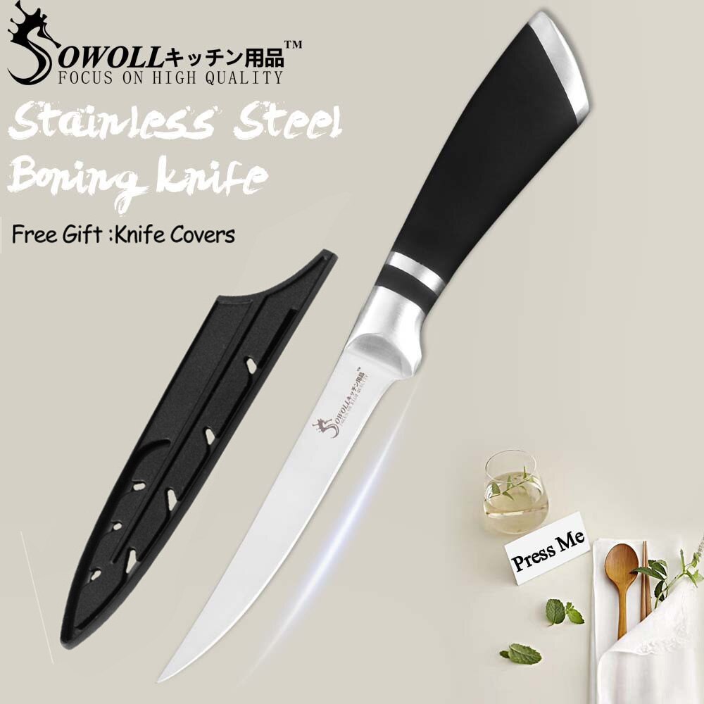 SOWOLL Kitchen Cleaver Knife High Carbon Stainless Steel Knives Butcher Chopper Cleaver 6 inch Stainless Steel Chopping Knife - dianjiang-