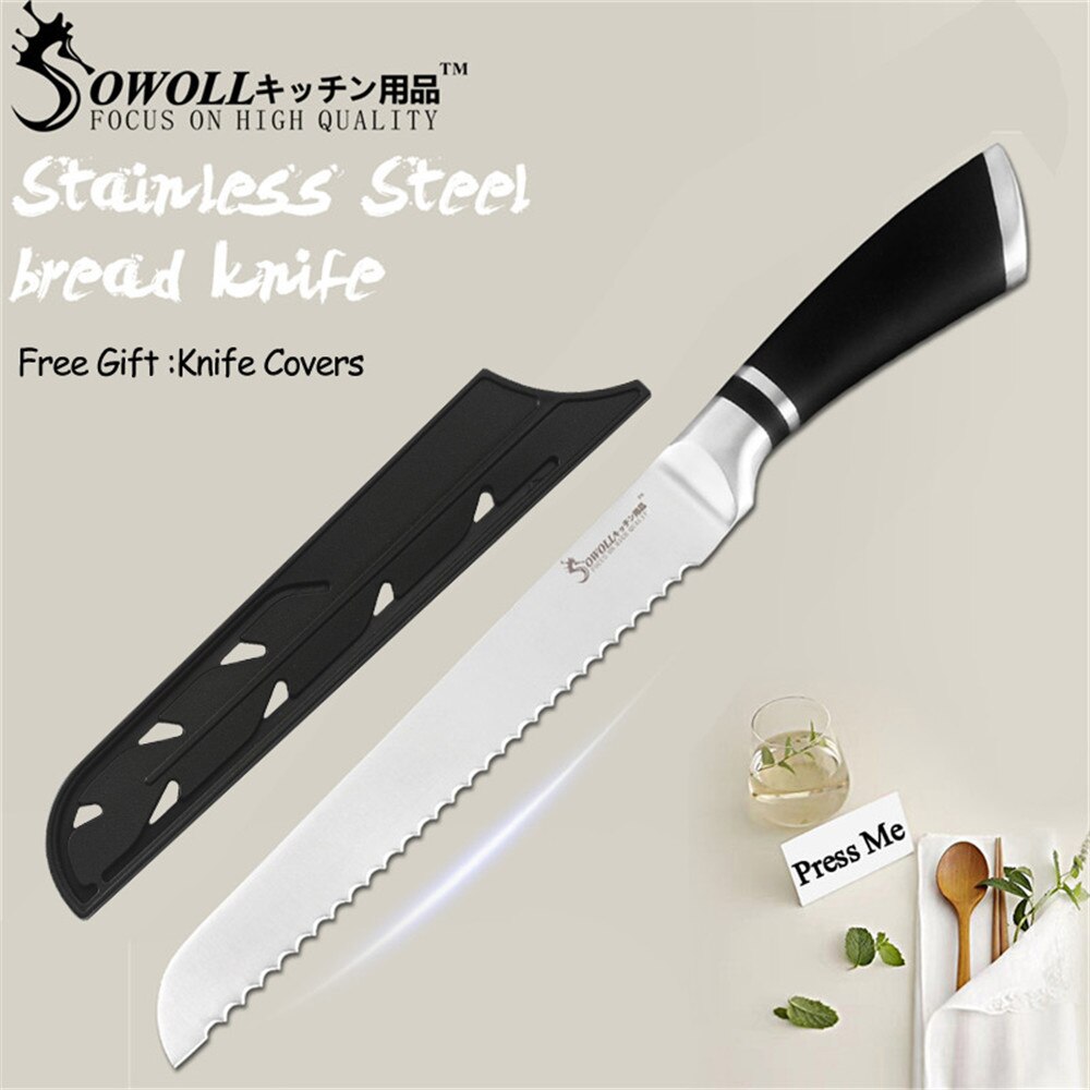 SOWOLL Stainless Steel Kitchen Knives Boning Paring Utility Santoku Bread Slicing Chef Chopping Nakiri Knife Accessory Tools - dianjiang-